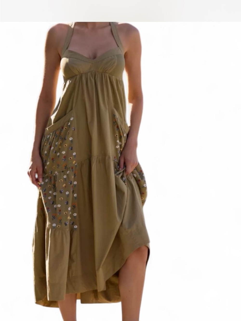 Daily Practice Top Tier Utility Sweetheart Midi Dress - Picture 8 of 9